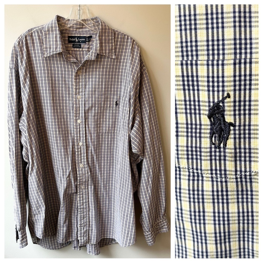 Ralph Lauren men’s Blaire plaid button down shirt